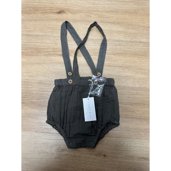 Jamie Kay Other - Jamie Kay Charcoal Grey Linen Blend Suspender Bloomers Muslin 2Y NWT